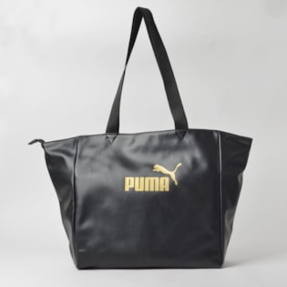 Bolsa Puma WMN Core Up Large Shopper Preto Ouro 07657801 Bolsa Puma WMN Core Up Large Shopper Preto Ouro 07657801