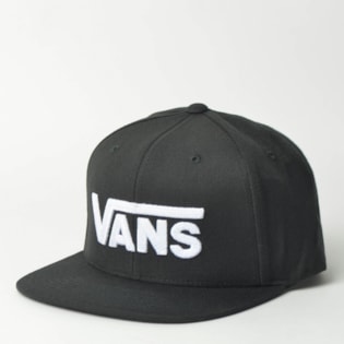 Boné Vans Drop V II Snapback Black White VN0A36ORY28 Boné Vans Drop V II Snapback Black White VN0A36ORY28