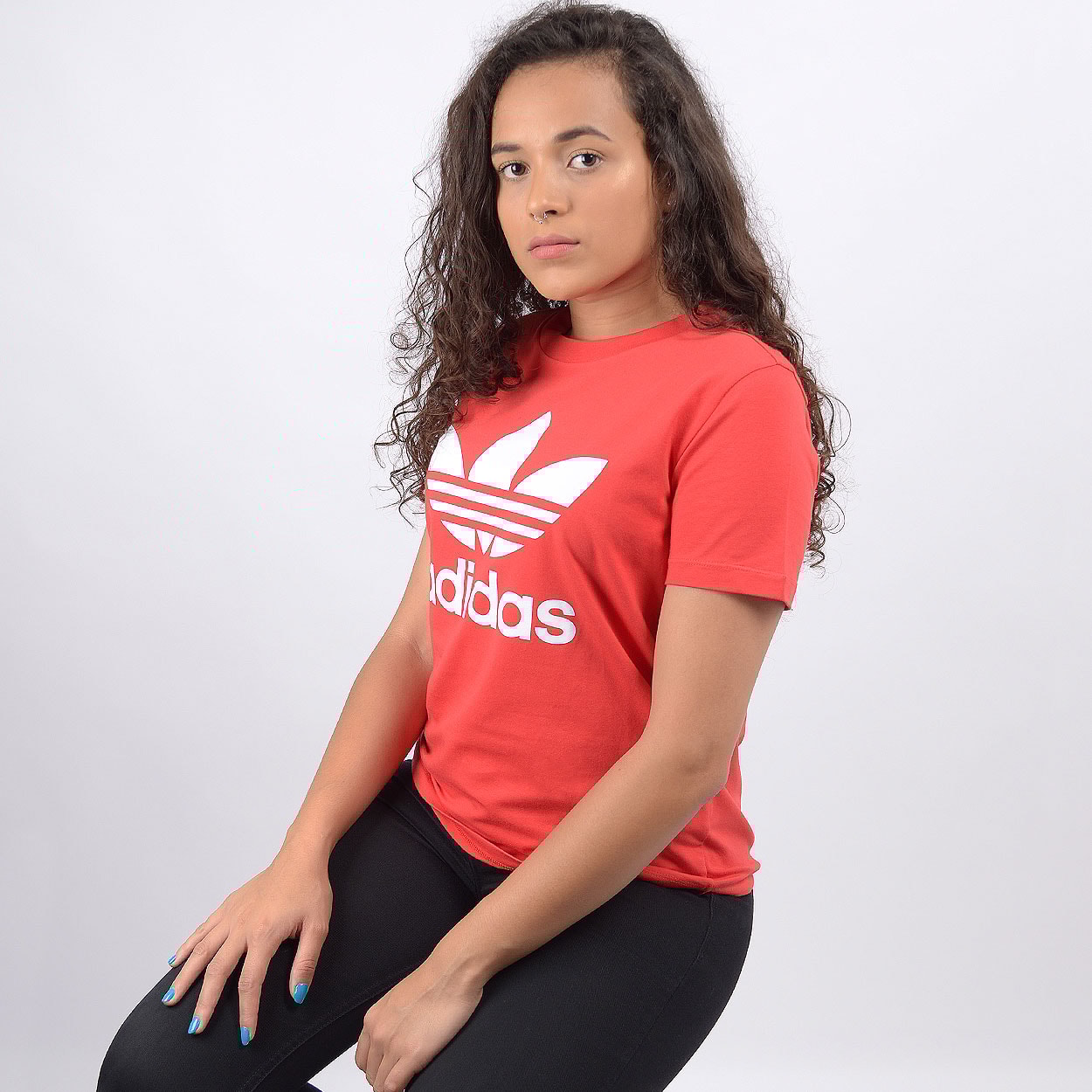 camiseta adidas trefoil feminina