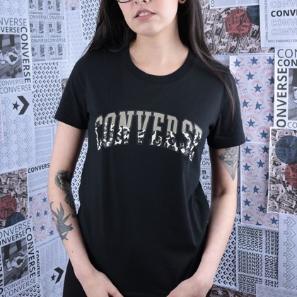 Camiseta Converse Twisted Varsity Pattern Classic Black 10018432-A01
