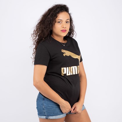 Camiseta Puma Classic Logo Black Gold 597618-61