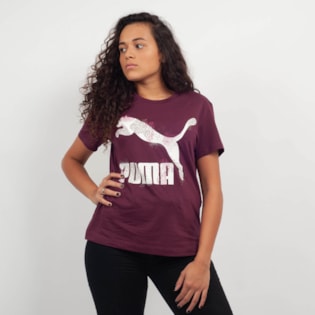Camiseta Puma Classics Logo Tee Bordo 57624282 Camiseta Puma Classics Logo Tee Bordo 57624282