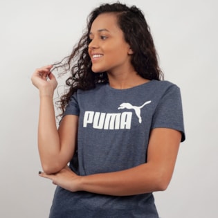 Camiseta Puma Feminina Essentials Heather Tee Marinho 85212706 Camiseta Puma Feminina Essentials Heather Tee Marinho 85212706