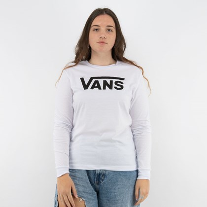 Camiseta Vans Feminina WN Flying V Classic LS BF White VN0A47WNWHT