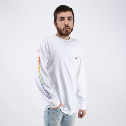Camiseta Vans Pride Collection Long Sleeve T Shirt Manga Longa White VN0A5E89WHT