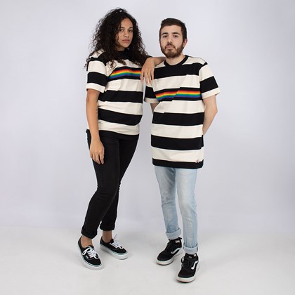 Camiseta Vans Pride Collection Rugby Stripe Shirt Antique White VN0A5E71ZHJ