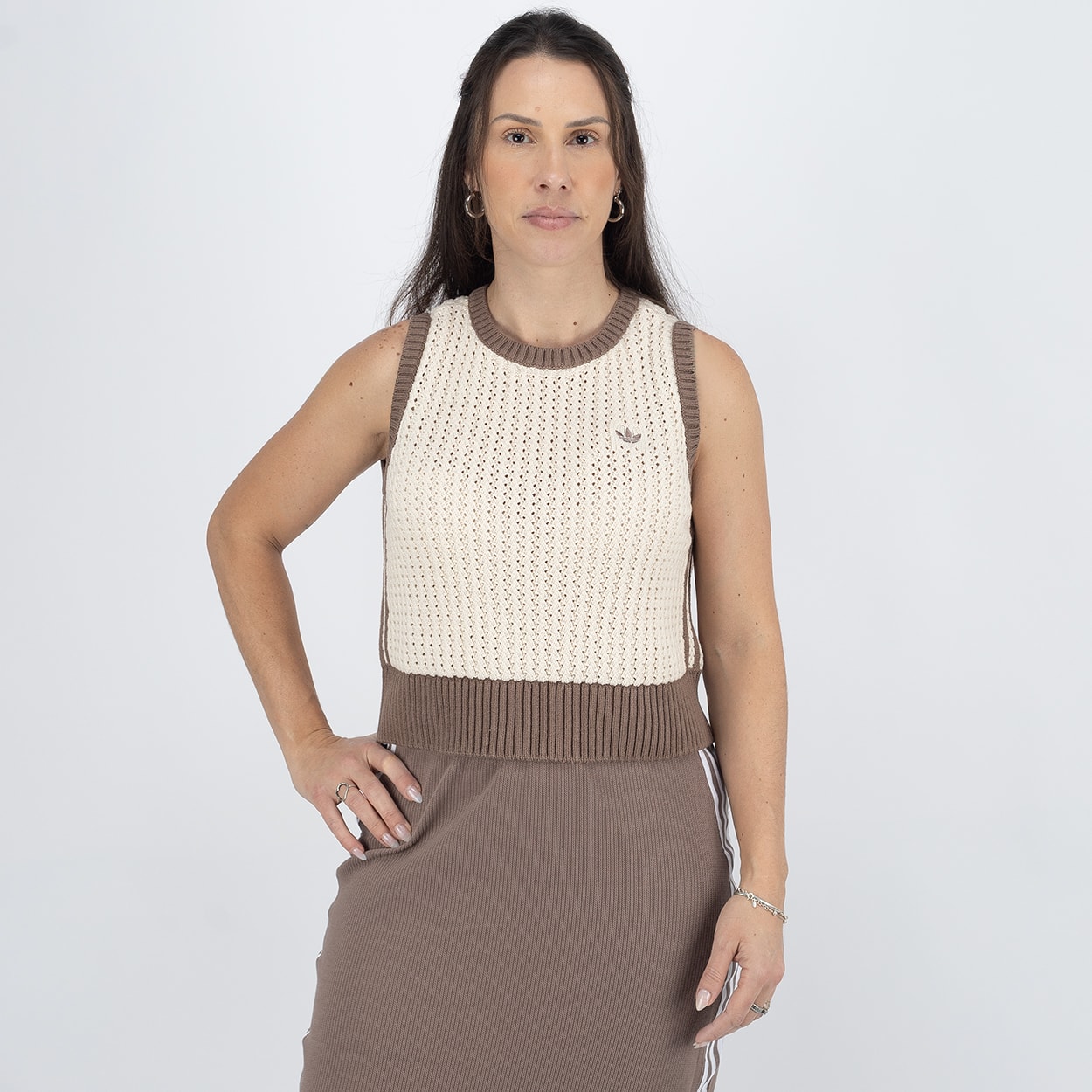 Colete adidas Cropped Tricot Wonder White JD0904
