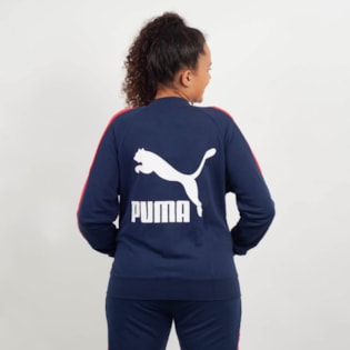 Jaqueta Puma Feminina Classics T7 Track Jacket Marinho Vermelho 57666106 Jaqueta Puma Feminina Classics T7 Track Jacket Marinho Vermelho 57666106