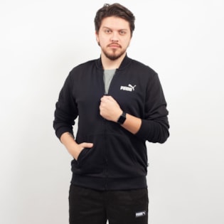 Jaqueta Puma Masculina Bomber ESS Jacket TR Preto 85481801 Jaqueta Puma Masculina Bomber ESS Jacket TR Preto 85481801