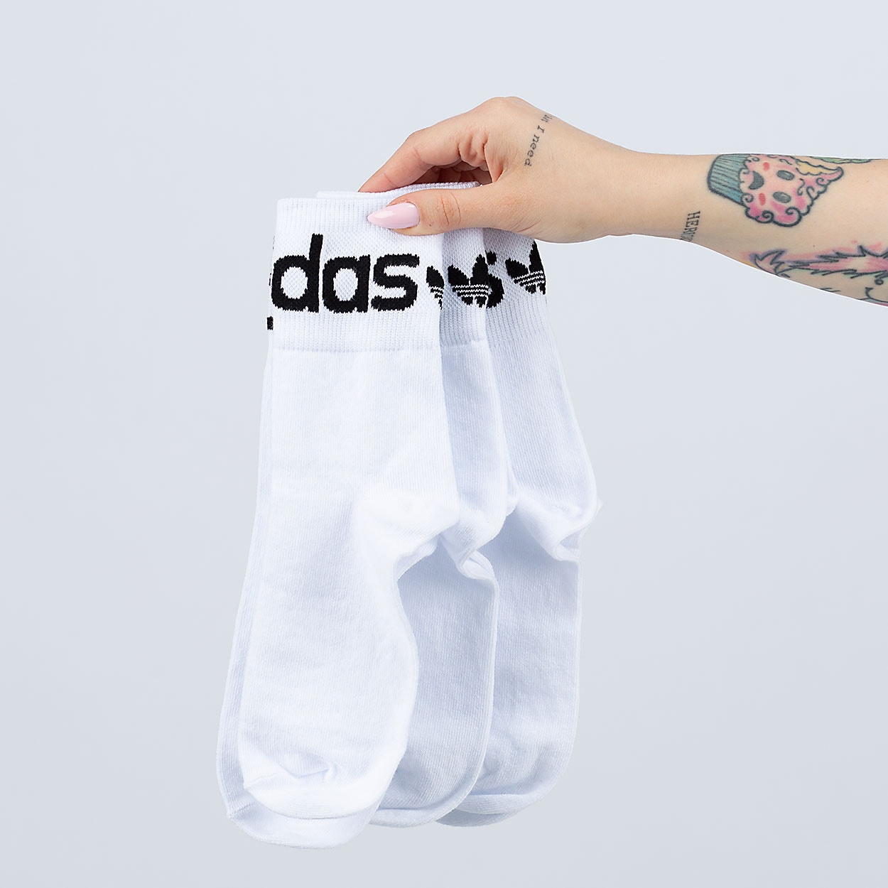 ADIDAS ORIGINALS 3 Pack Fold Cuff Mid-Cut/Ankle Sport Socks In White 2-1  GN4894 - £10.99 | PicClick UK