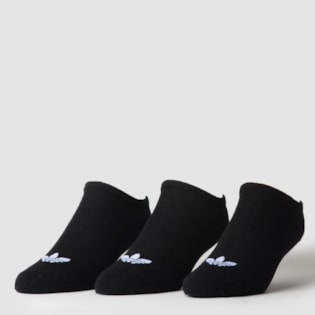Meia Adidas Masculina Kit 3 Pares Trefoil Liner Black Black S20274 Meia Adidas Masculina Kit 3 Pares Trefoil Liner Black Black S20274