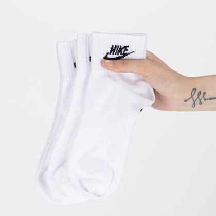 Meia Nike Everyday Essential Kit 3 Pares White Black DX5074-101