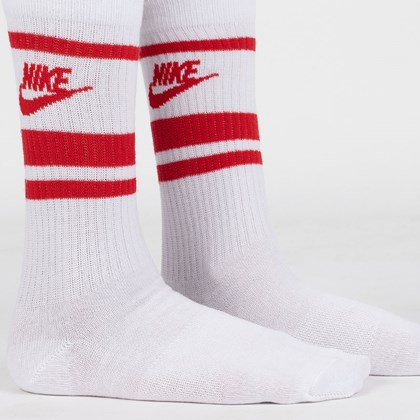Meia Nike Everyday Essential Kit 3 Pares White Red DX5089-102