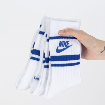 Meia Nike Everyday Essential Kit 3 Pares White White Blue DX5089-105
