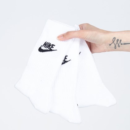 Meia Nike Everyday Essential Kit 3 Pares White White DX5025-100