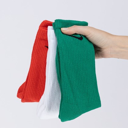 Meia Nike Everyday Plus Cotton Cushioned Multicolor Kit 3 Pares SX6888-929