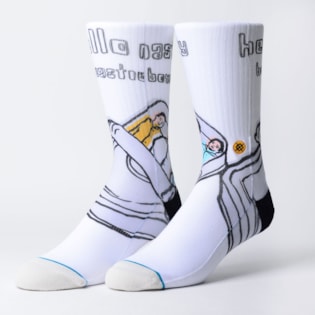 Meia Stance Hello Nasty Beastie Boys White M556C18HEL Meia Stance Hello Nasty Beastie Boys White M556C18HEL