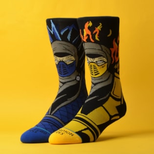 Meia Stance Mortal Kombat Sub Zero Vs Scorpion Black M545C19SZV-BLK Meia Stance Mortal Kombat Sub Zero Vs Scorpion Black M545C19SZV-BLK