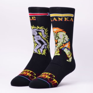 Meia Stance Street Fighter II Guile Vs Blanka Black M545A18GUI Meia Stance Street Fighter II Guile Vs Blanka Black M545A18GUI