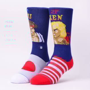 Meia Stance Street Fighter II Ryu Vs Ken Navy M545A18RYU Meia Stance Street Fighter II Ryu Vs Ken Navy M545A18RYU