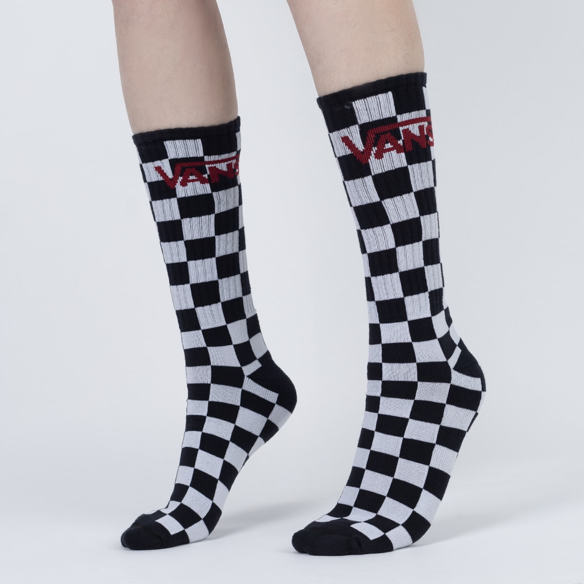Meia Vans Classic Crew Kit 3 Pares Black Checkerboard VN000XSE95Y
