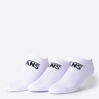 Meia Vans Feminina Classic Kick Kit 3 Pares White VNB00XS0WHT Meia Vans Feminina Classic Kick Kit 3 Pares White VNB00XS0WHT