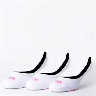 Meia Vans Girly No Show Kit 3 Pares White Wild Orchid VN0A33TLJU4 Meia Vans Girly No Show Kit 3 Pares White Wild Orchid VN0A33TLJU4