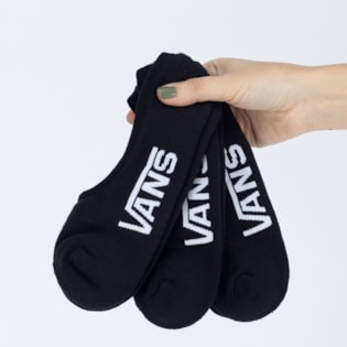 Meia Vans Masculina Classic Super No Show Kit 3 Pares Black VN000XTTBLK Meia Vans Masculina Classic Super No Show Kit 3 Pares Black VN000XTTBLK