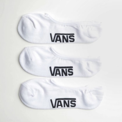 Meia Vans Masculina Classic Super No Show Kit 3 Pares White VN000XTTWHT