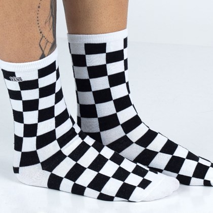 Meia Vans Ticker Sock Black Checkerboard VN0A49ZDBKC