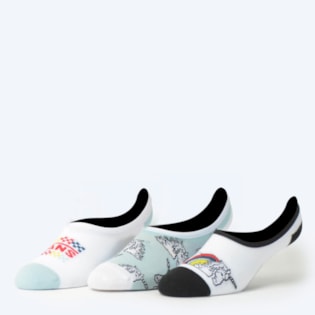 Meia Vans Unicornbow Canoodles Kit 3 Pares Multi VN0A3URA448 Meia Vans Unicornbow Canoodles Kit 3 Pares Multi VN0A3URA448