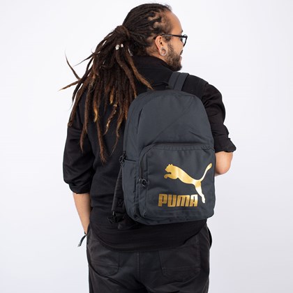 Mochila Puma Originals Backpack Black Gold 077353-01