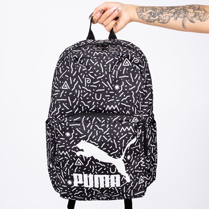 Mochila Puma Originals Backpack Black White Doodle 077353-04