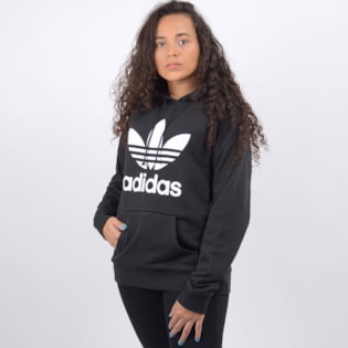 Moletom Adidas Feminino TRF Hoodie Capuz Black White FM3307 Moletom Adidas Feminino TRF Hoodie Capuz Black White FM3307