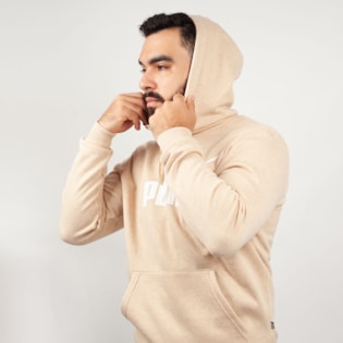 Moletom Puma Capuz ESS Hoody FL Bege 85242241 Moletom Puma Capuz ESS Hoody FL Bege 85242241