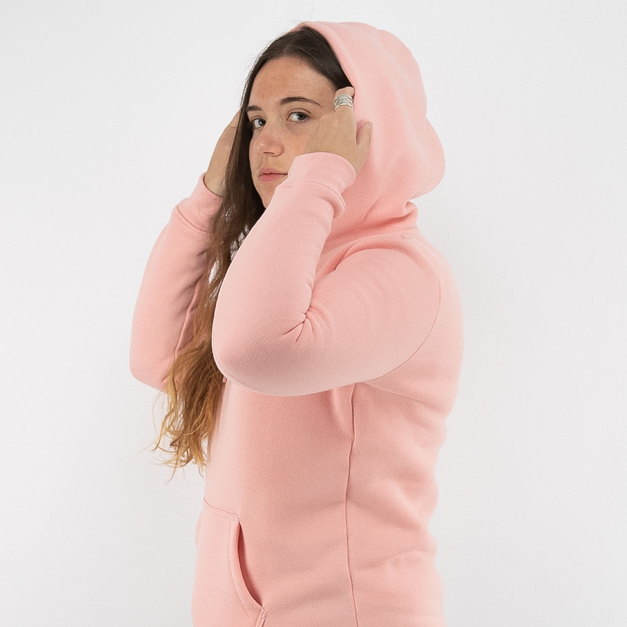 ladies pink moletom com capuz