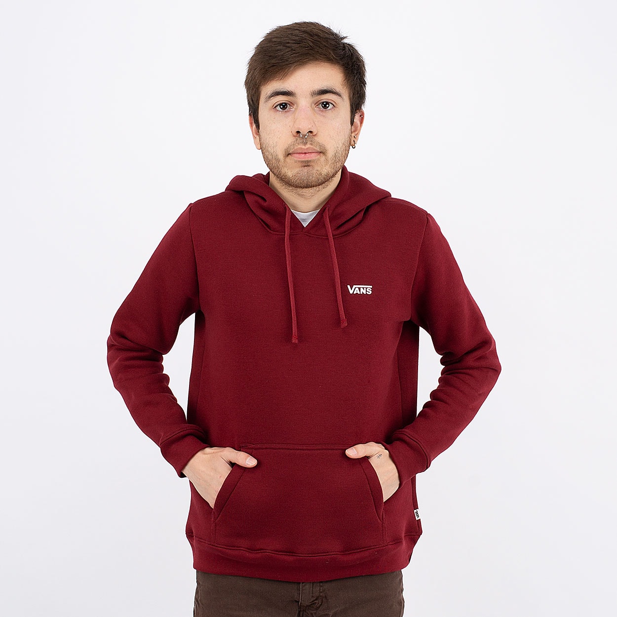 vans red zip up moletom com capuz