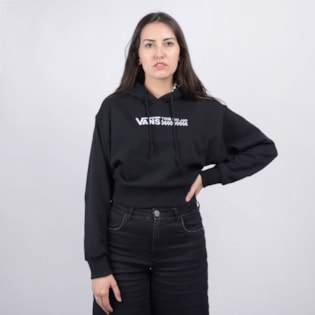 Moletom Vans Cropped Feminino Capuz Strait Out Turvy Hoodie Black VN0A4DR7BLK Moletom Vans Cropped Feminino Capuz Strait Out Turvy Hoodie Black VN0A4DR7BLK