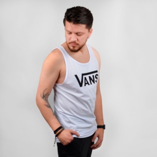 Regata Vans Masculina Classic Tank White Black VN000Y8VYB2 Regata Vans Masculina Classic Tank White Black VN000Y8VYB2
