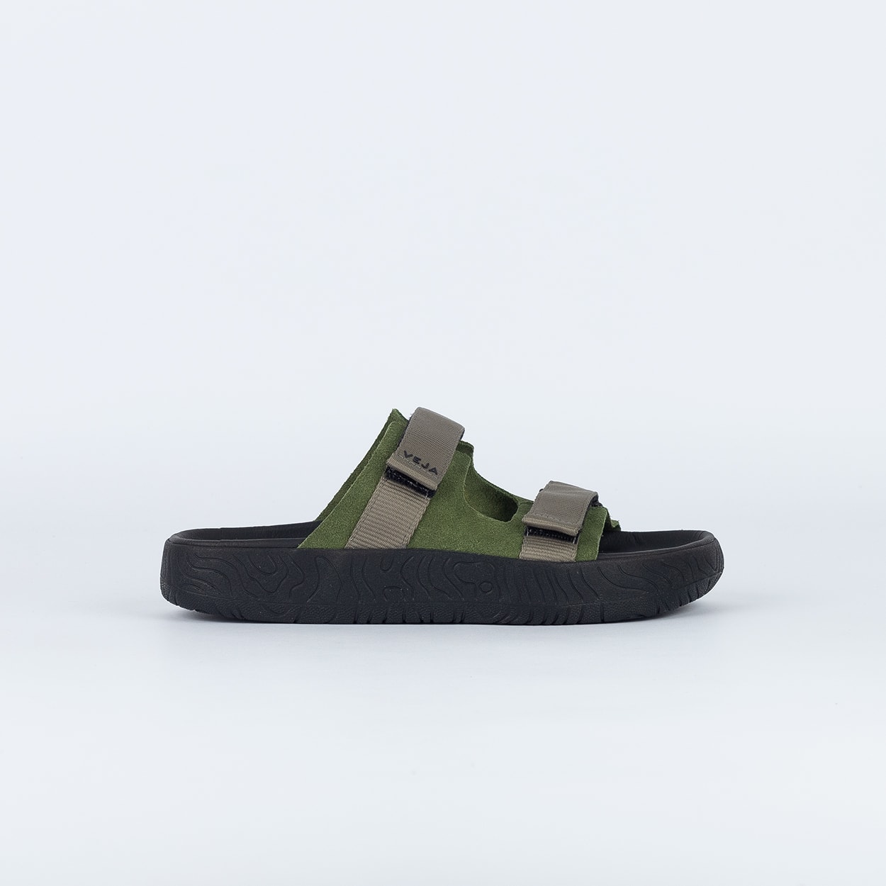 Sandália Veja Etna Suede Soft Kaki Black SA3220676