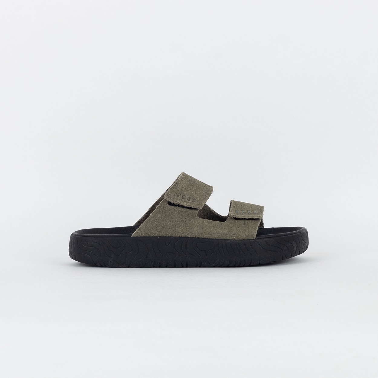よー Sandália Veja Etna Suede Soft Kaki Black SA3220676