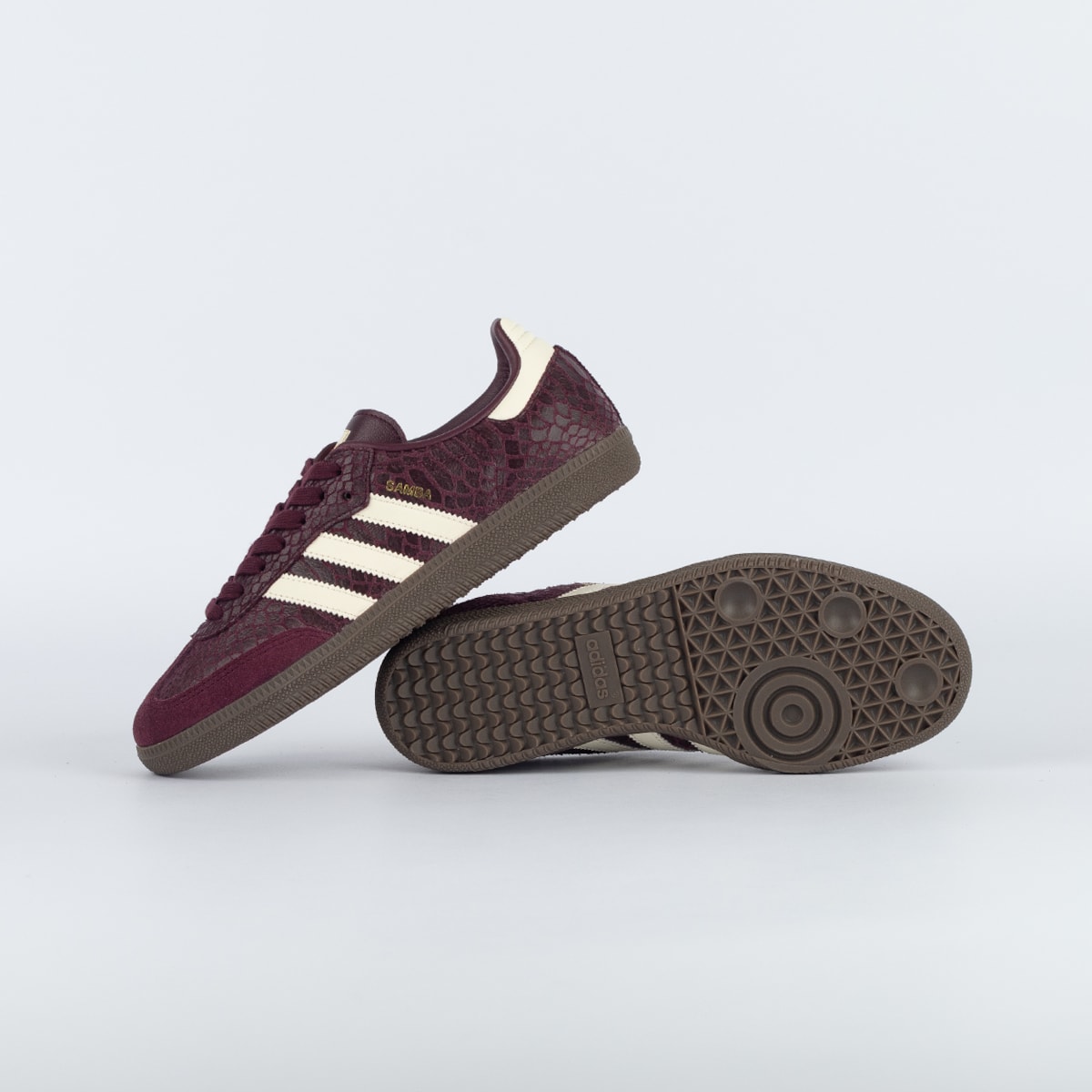 Bitmaroon Tênis adidas Samba OG Maroon Cream White Gold Metallic IH3979