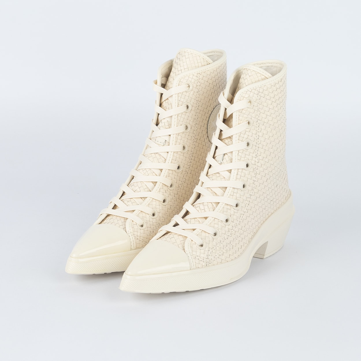 Tênis Converse Chuck 70 De Luxe Pointed Hi Woven Leather Egret