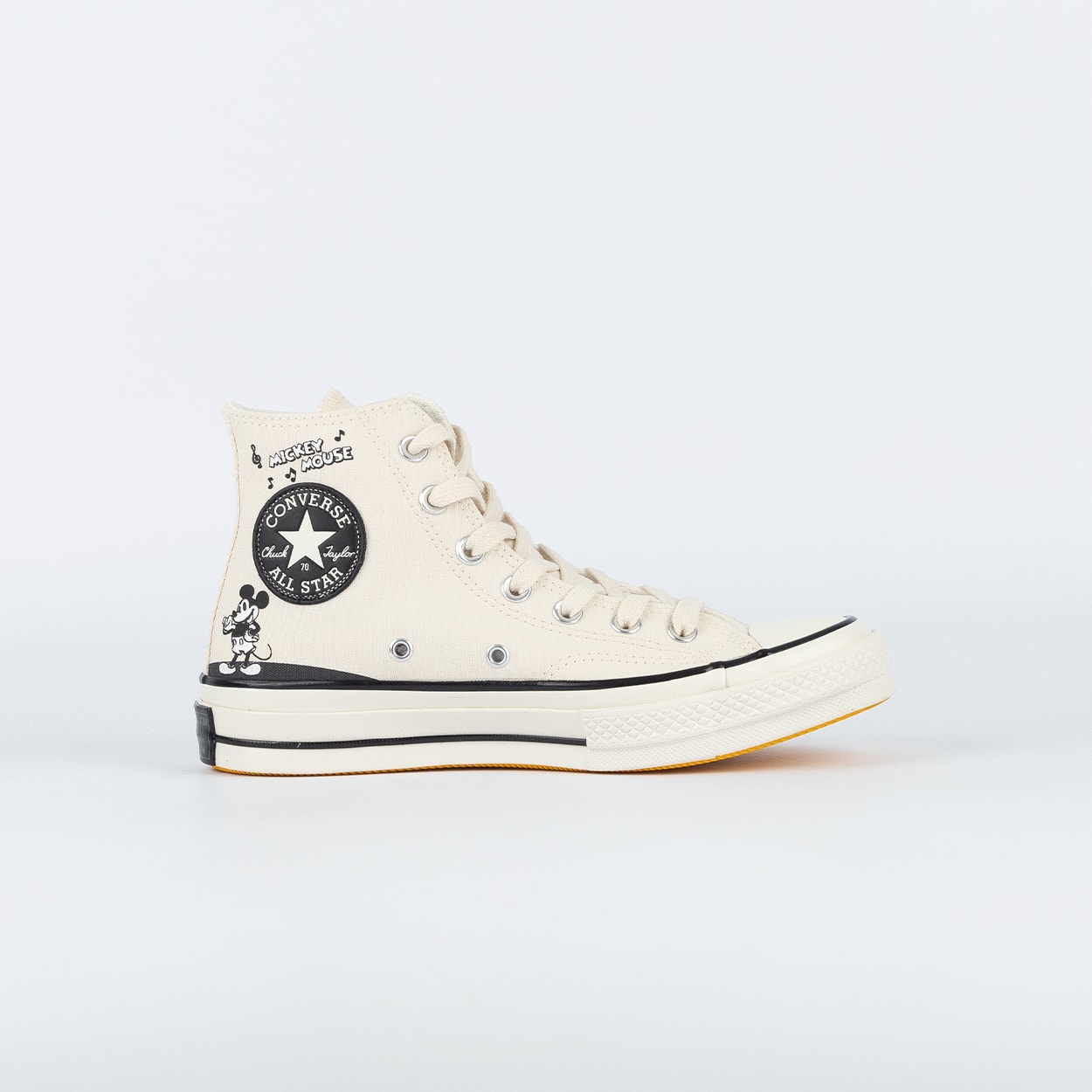 Tênis Converse Chuck 70 Hi Disney Mickey Vintage Bege Claro Preto