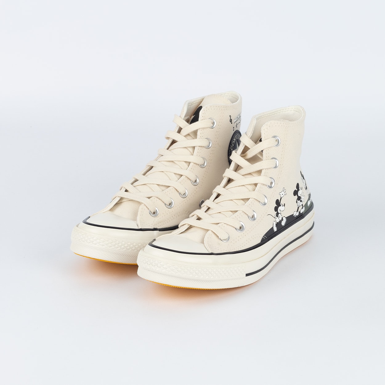 Tênis Converse Chuck 70 Hi Disney Mickey Vintage Bege Claro Preto