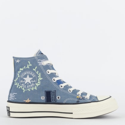 Tênis Converse Chuck 70 Hi Light Blue Multi Egret A03664C