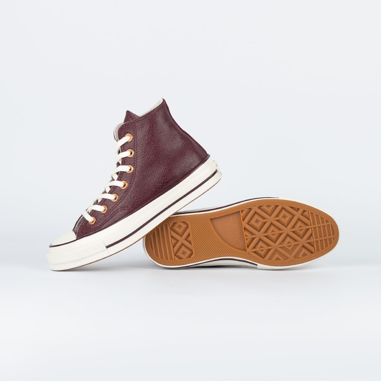 Tênis Converse Chuck 70 Hi Premium Leather Cereja Vermelha Amendoa