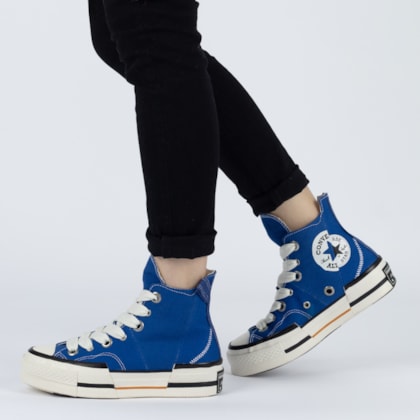 Tênis Converse Chuck 70 Plus Hi Sketch Azul Royal Amendoa CT27980001