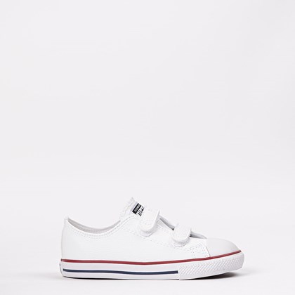 Tênis Converse Chuck Taylor All Star 2V Kids Branco Vermelho CK04180001