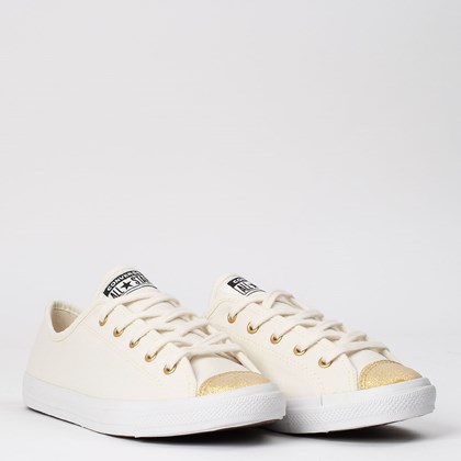 Tênis Converse Chuck Taylor All Star Dainty Ox Bege Claro Ouro CT14970002